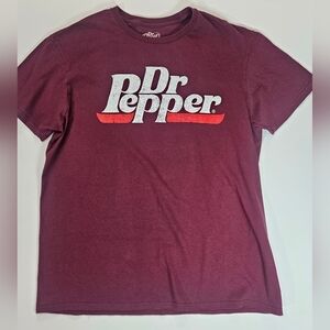 Dr. Pepper Graphic Logo T-shirt Mens Large Maroon White
